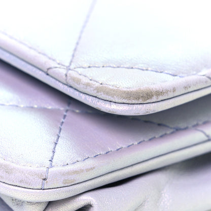 Chanel Iridescent Calfskin Quilted Chanel 19 Wallet On Chain WOC Light Purple 13 of 13
