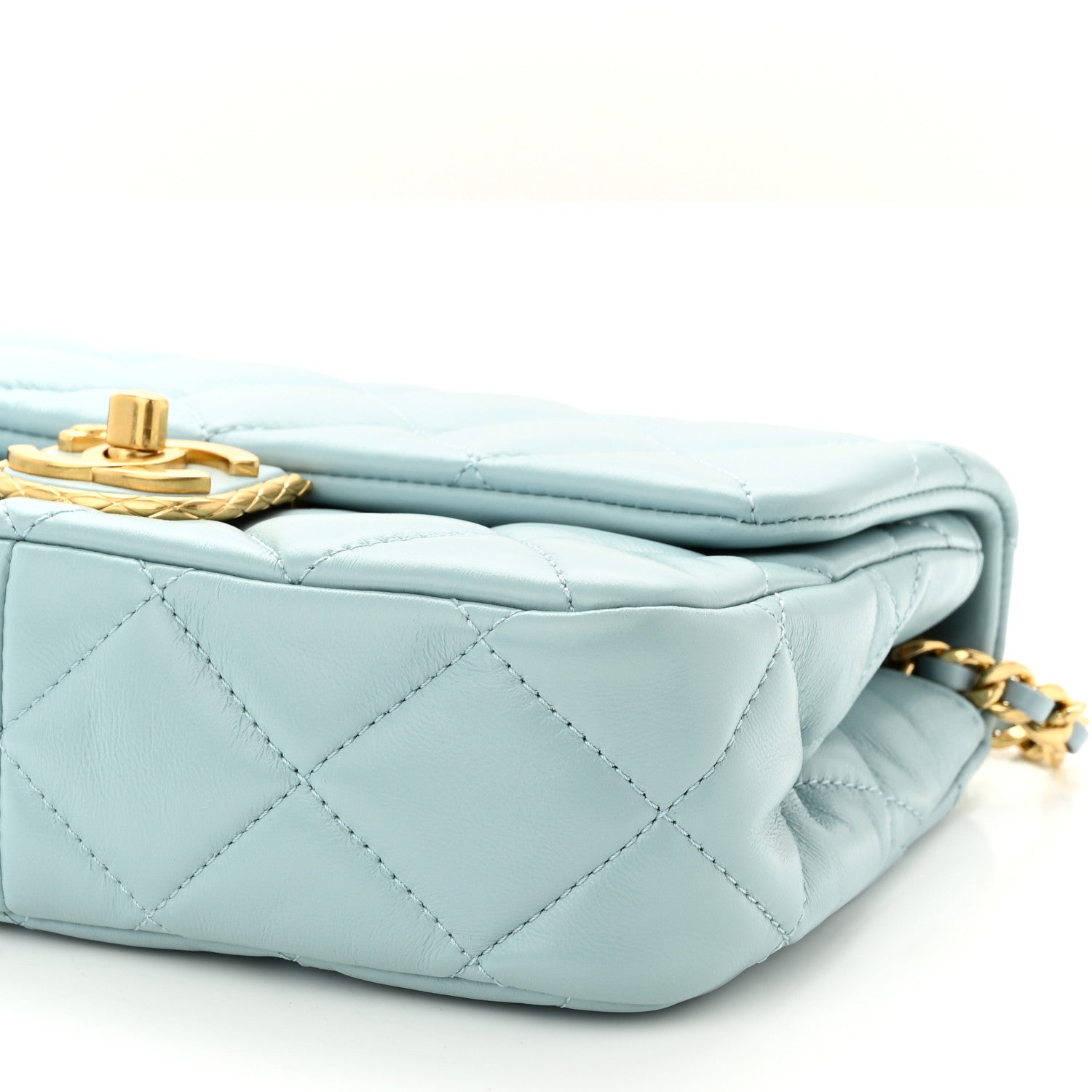 Chanel Lambskin Quilted Mini Flap Light Blue 10 of 11