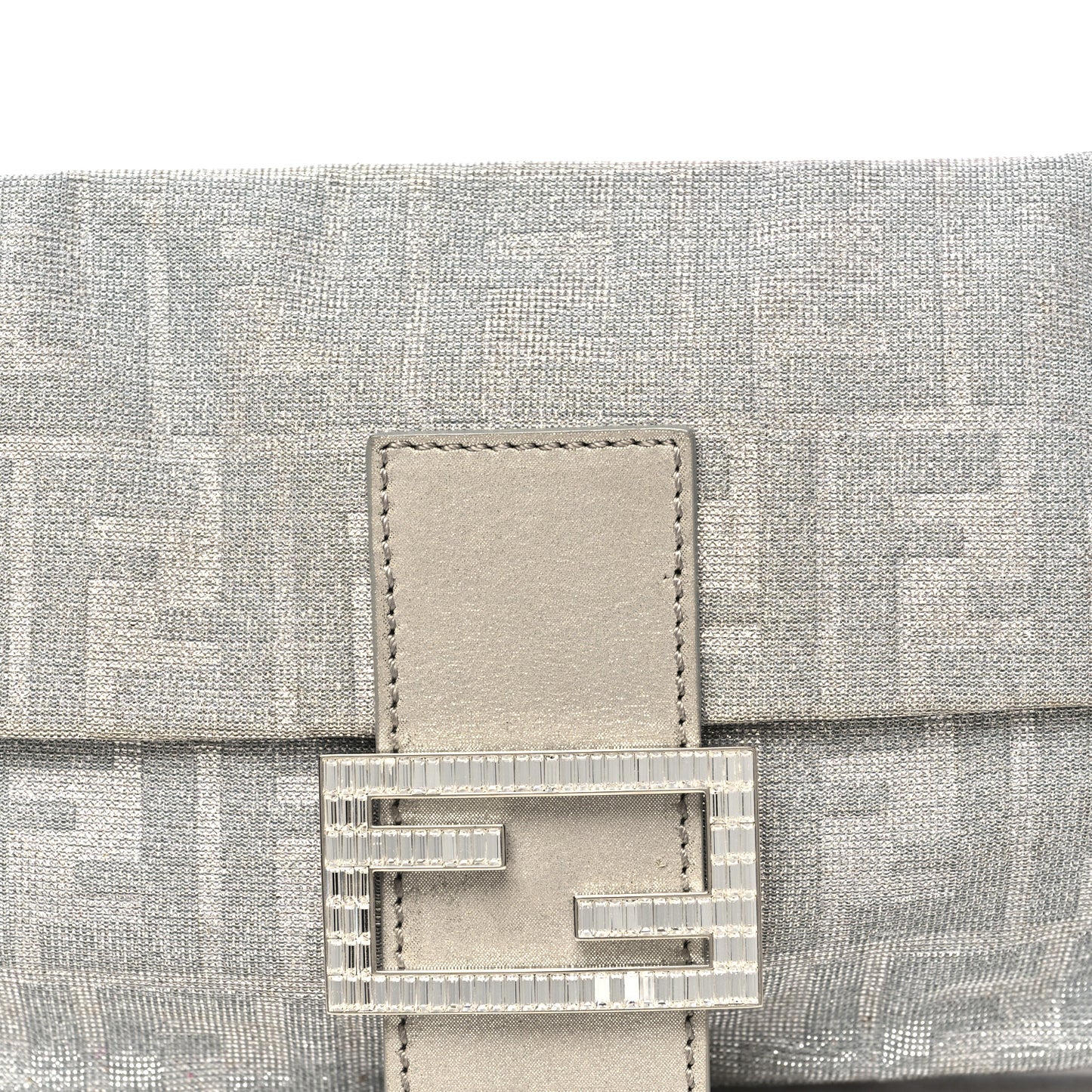 Metallic Lurex Zucca Vitello Baguette Argento