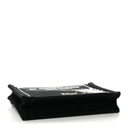 Christian Dior Cotton Canvas A5 Capote Pouch Wristlet Black White 4 of 10
