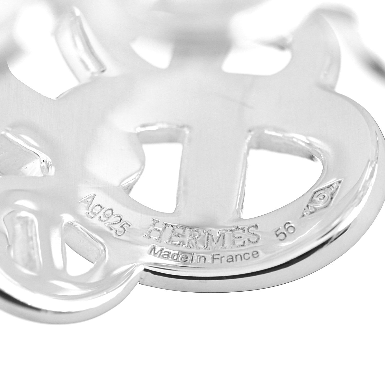 Hermes Sterling Silver GM Chaine d'Ancre Enchainee Band Ring 56 7.5 4 of 4