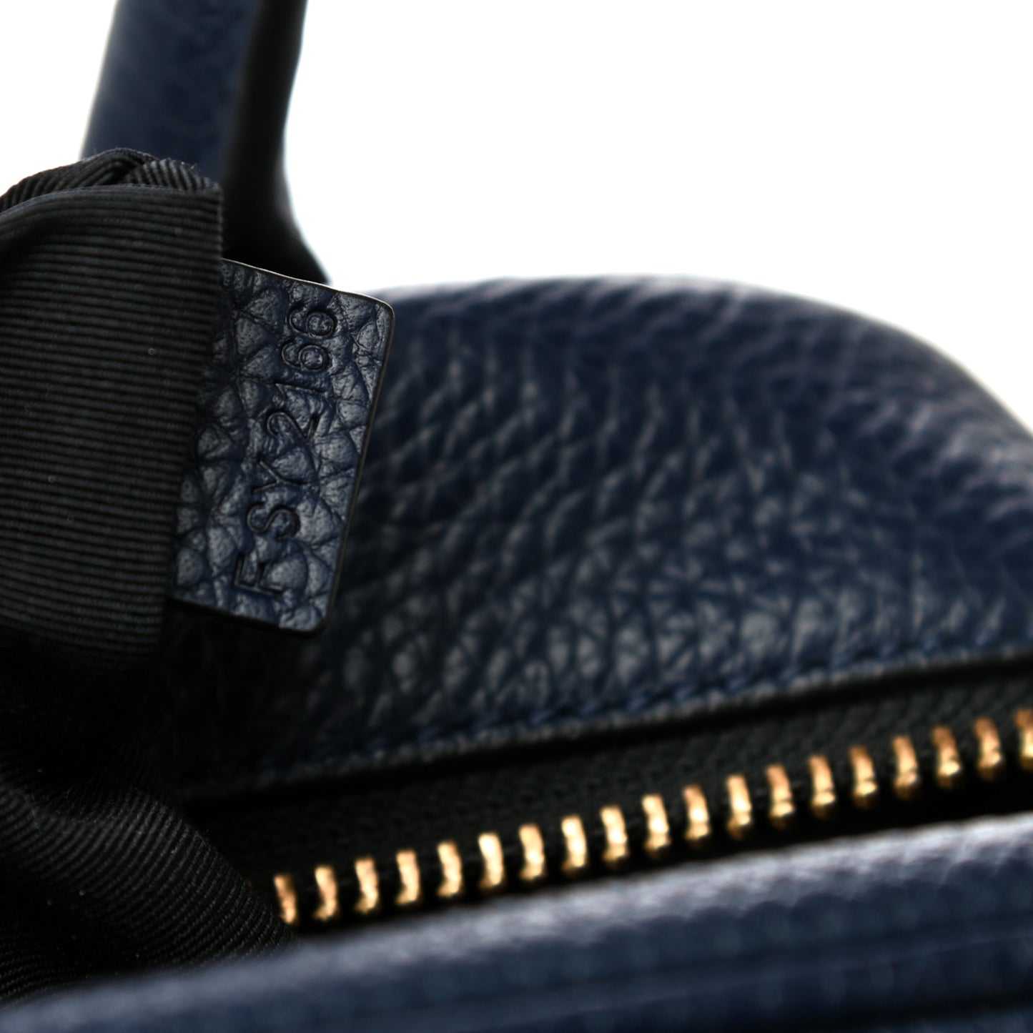 Pebbled Calfskin Gotham Bauletto Satchel Blue