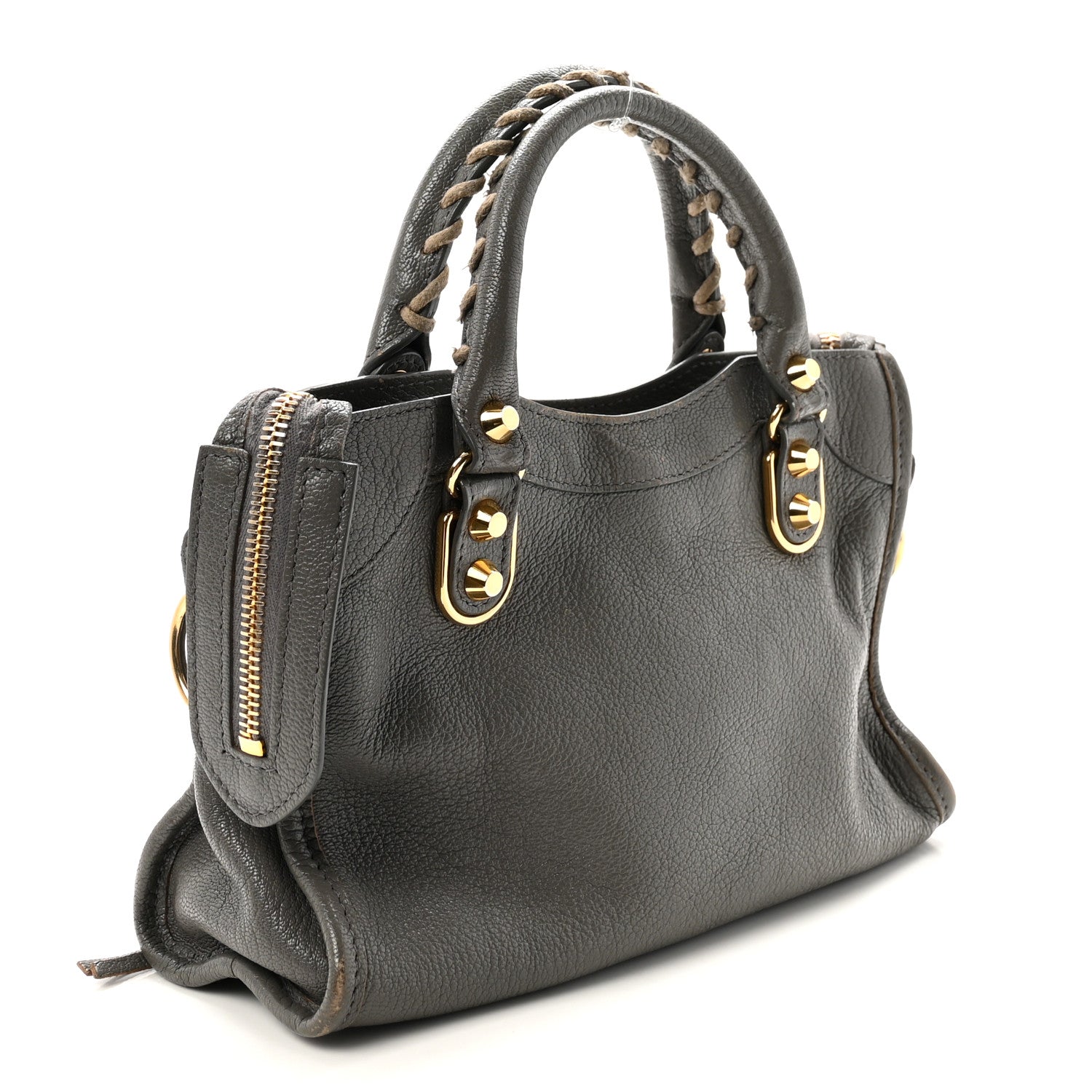 Balenciaga Chevre Gold Metallic Edge Hardware Mini City Gris Acier 3 of 10