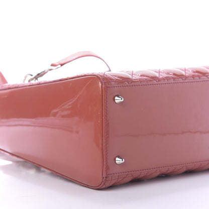Christian Dior Patent Cannage Medium Lady Dior Pink 6 of 15