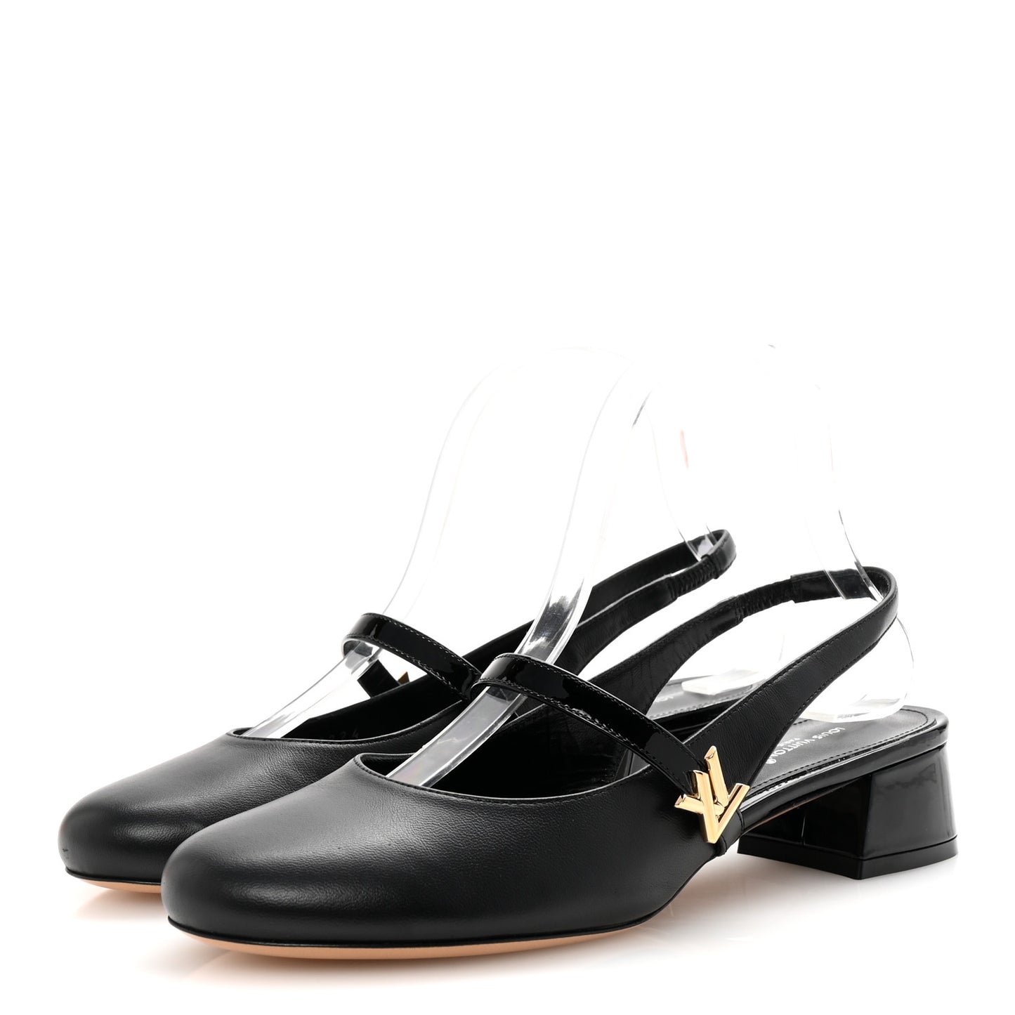 Lambskin Patent Romy Slingback Pumps 37 Black