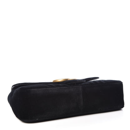 Gucci Velvet Matelasse Medium GG Marmont Shoulder Bag Black 4 of 11