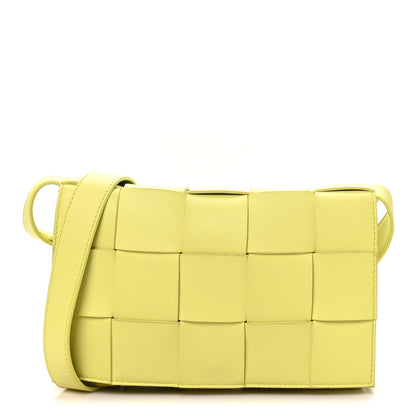 Bottega Veneta Lambskin Maxi Intreccio Cassette Crossbody Bag Seagrass 1 of 9