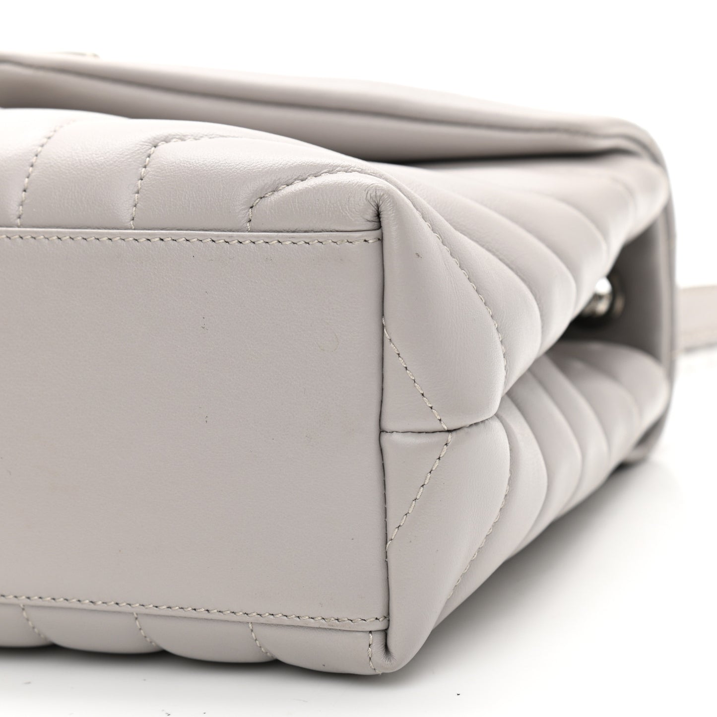 Calfskin Y Quilted Monogram Small Loulou Chain Satchel Granite