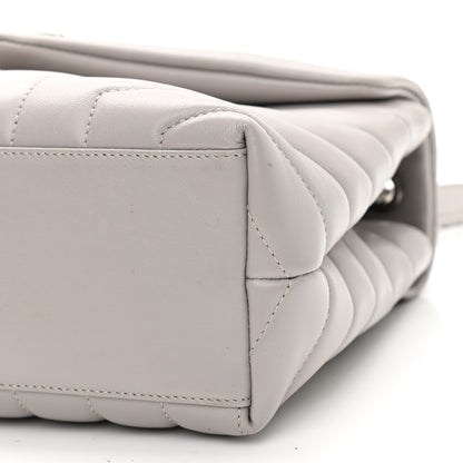 Saint Laurent Calfskin Y Quilted Monogram Small Loulou Chain Satchel Granite 10 of 11