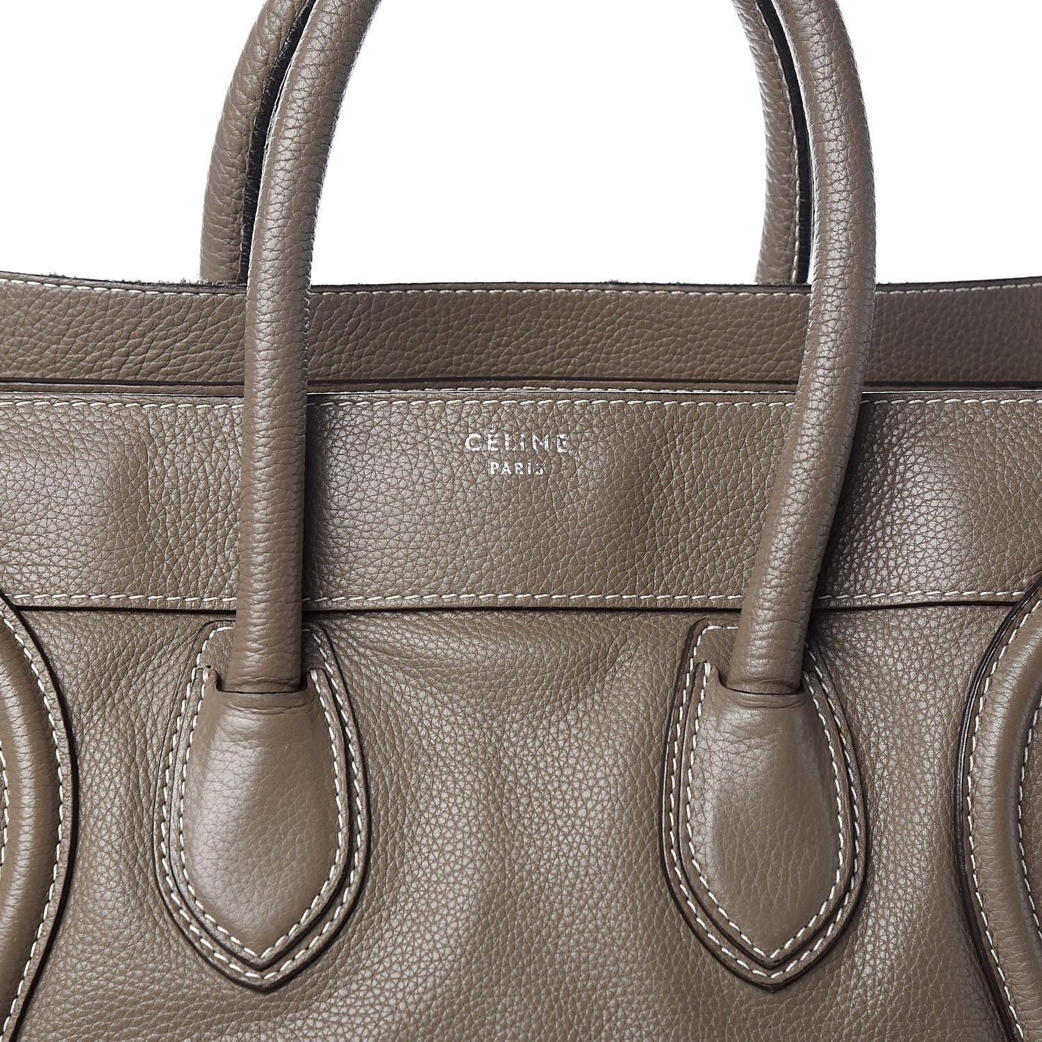Celine Drummed Calfskin Mini Luggage Souris 12 of 13