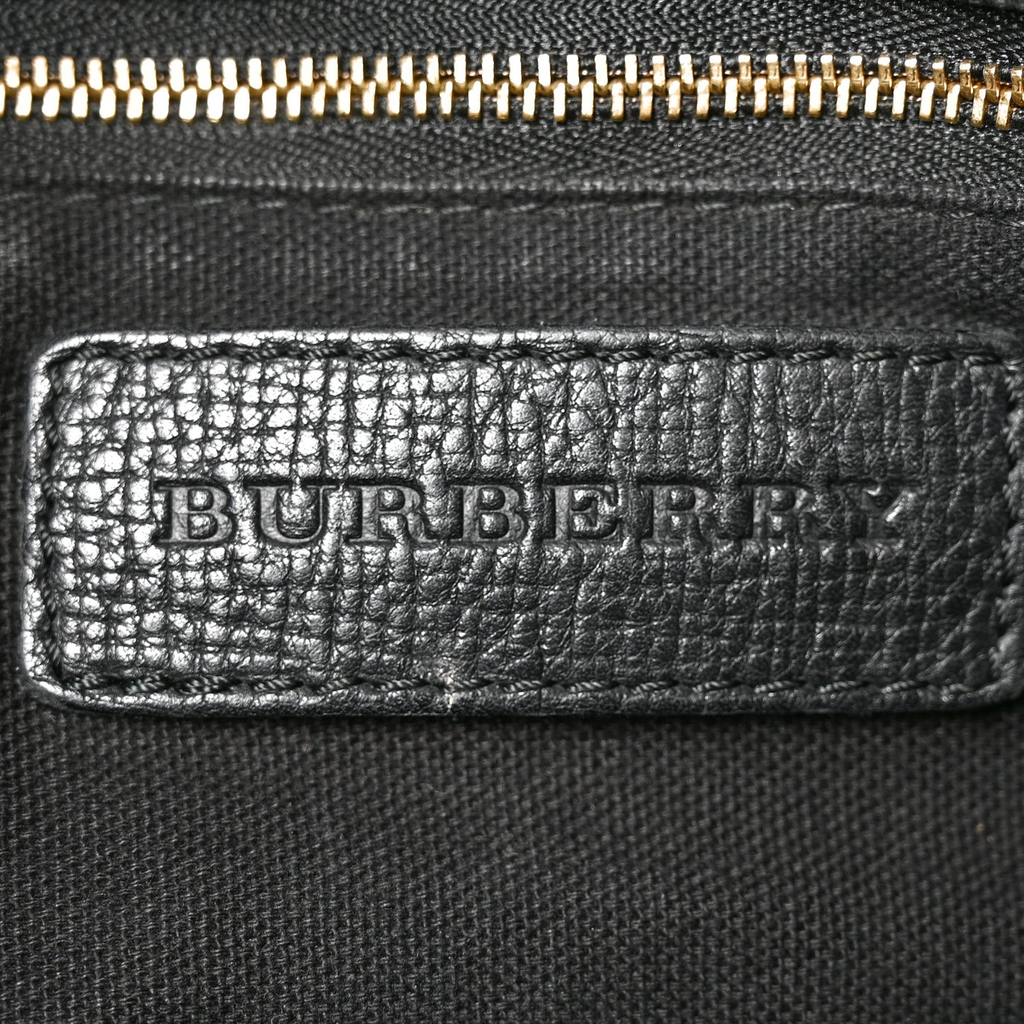Grainy Calfskin House Check Small Canterbury Tote Black