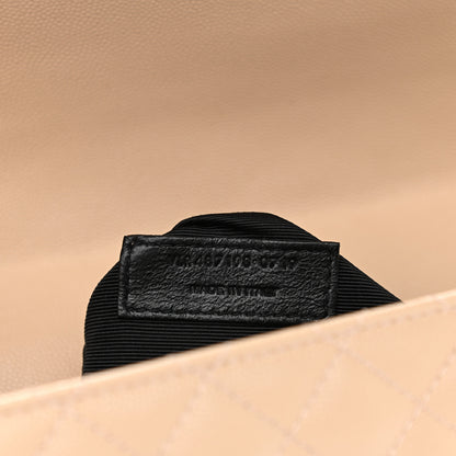 Saint Laurent Grain De Poudre Matelasse Chevron Large Monogram Satchel Nude Powder 8 of 11