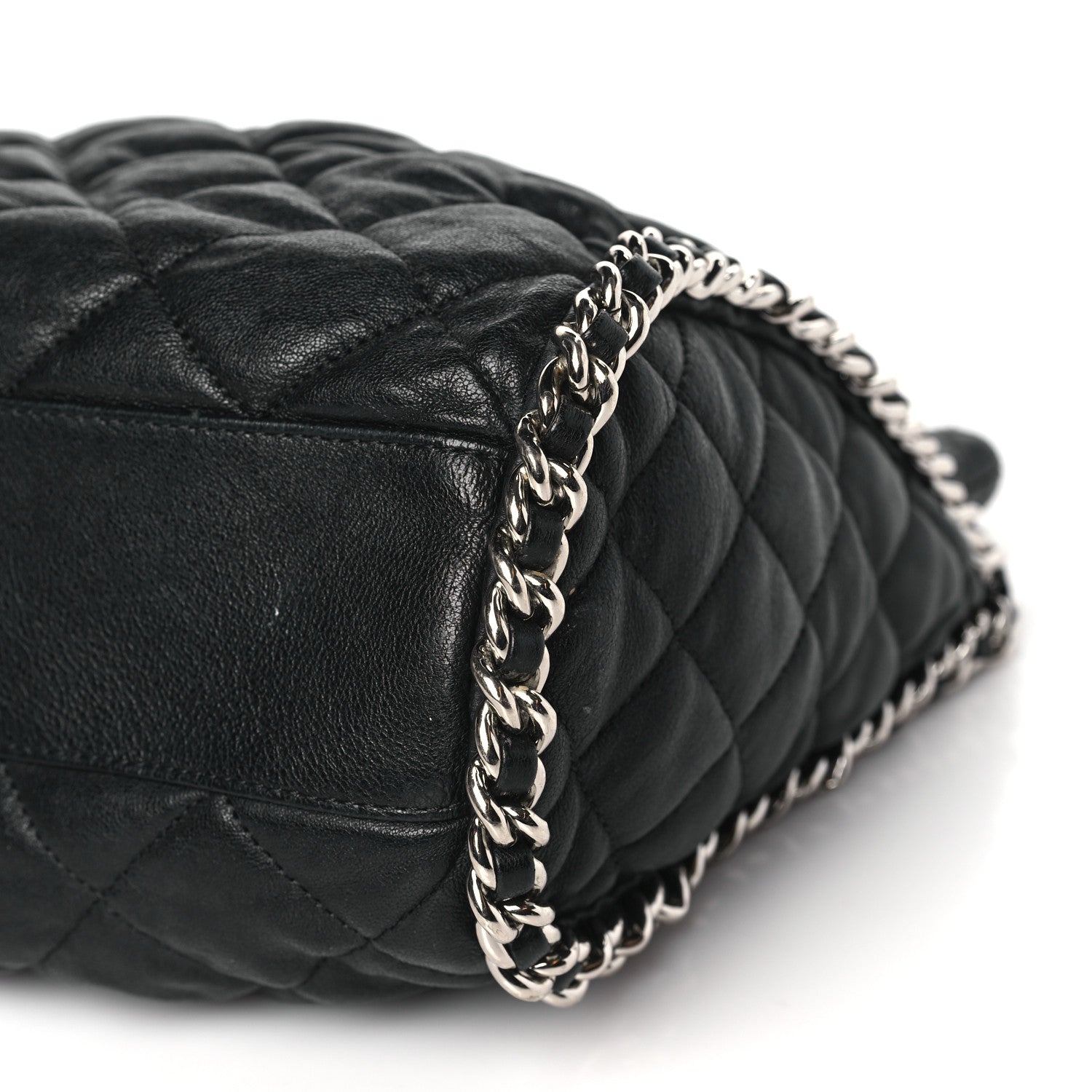 Chanel Washed Lambskin Chain Around Hobo Black 10 of 10