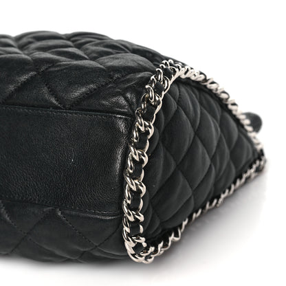 Chanel Washed Lambskin Chain Around Hobo Black 10 of 10