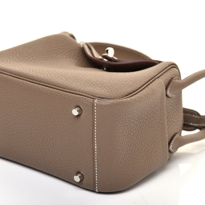 Hermes Taurillon Clemence Mini Lindy 20 Etoupe 7 of 10