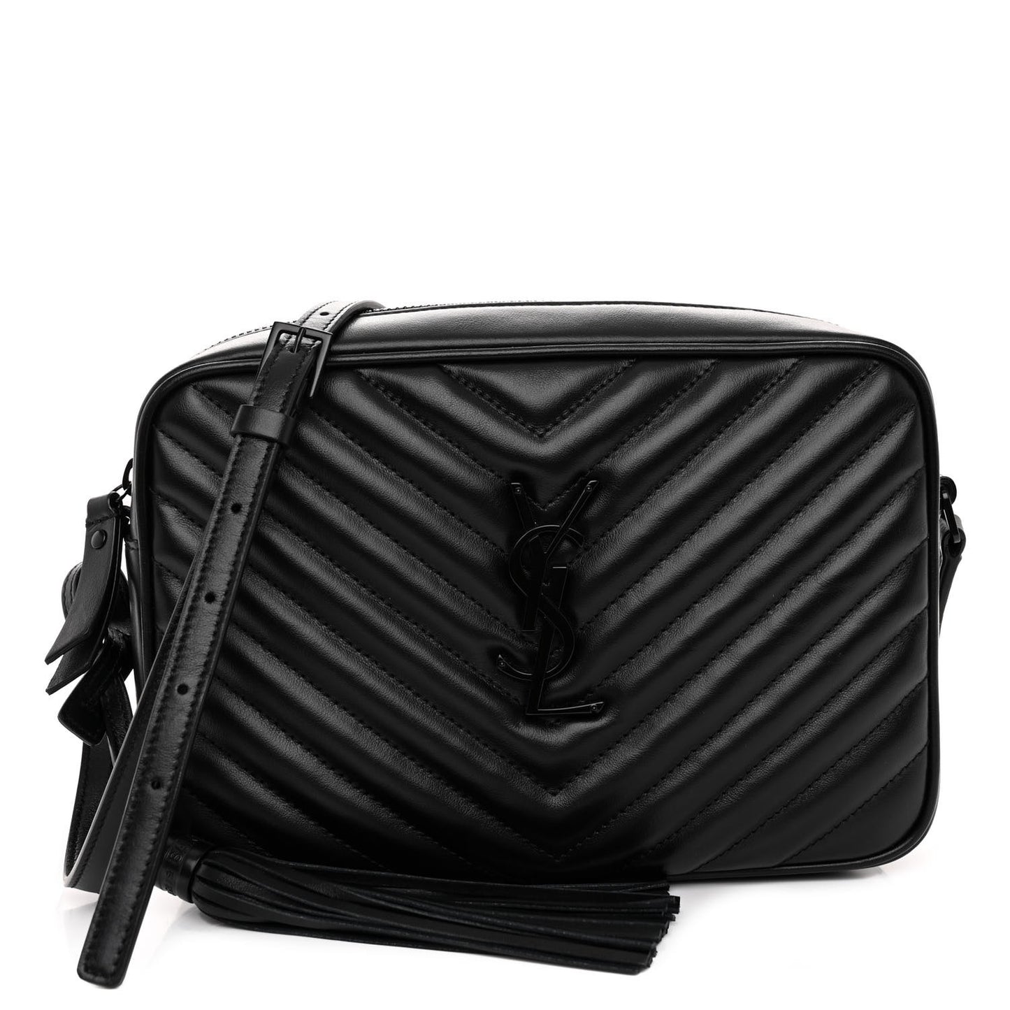 Calfskin Matelasse Monogram Monochrome Lou Camera Bag Black