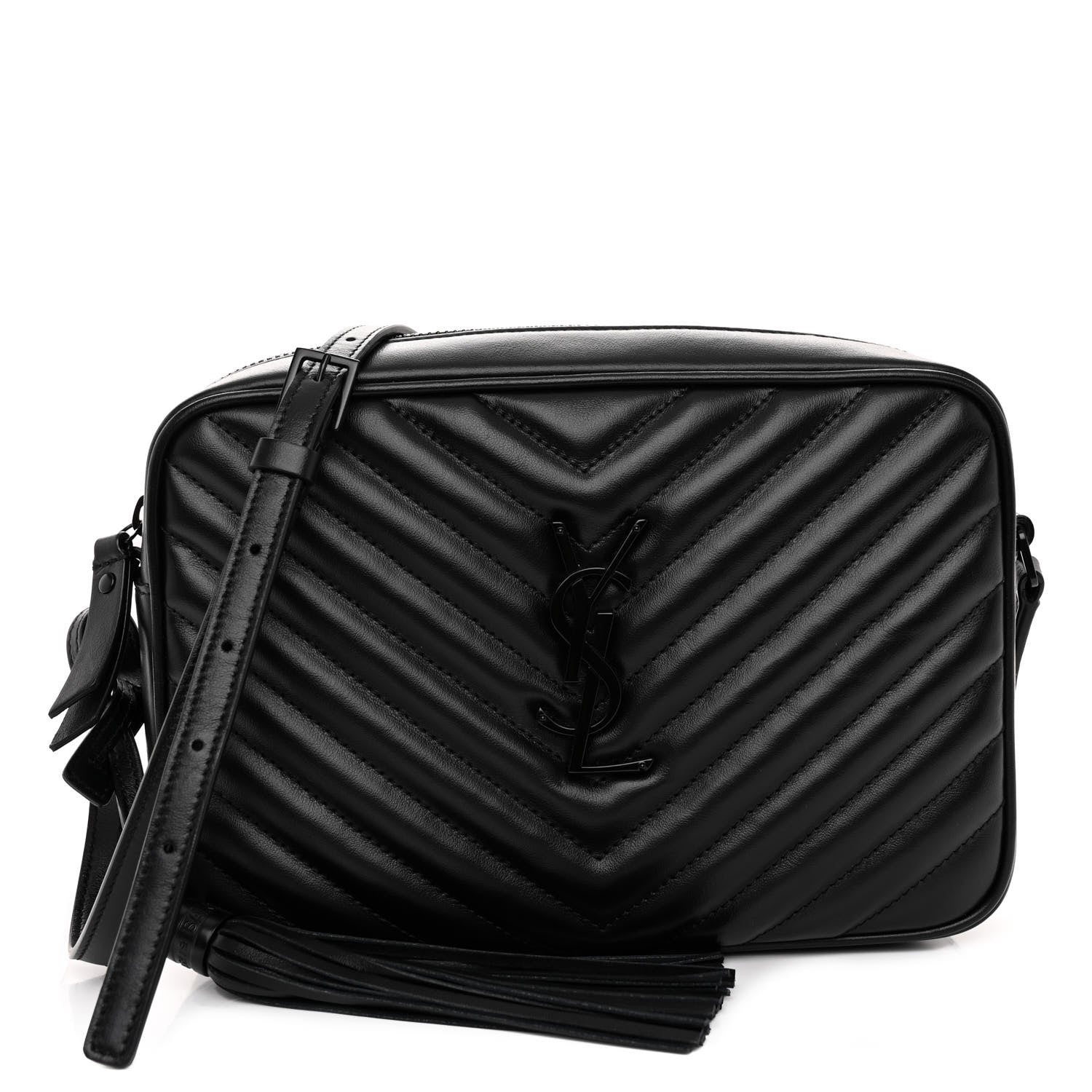 Saint Laurent Calfskin Matelasse Monogram Monochrome Lou Camera Bag Black 1 of 9