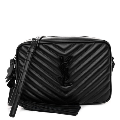 Saint Laurent Calfskin Matelasse Monogram Monochrome Lou Camera Bag Black 1 of 9