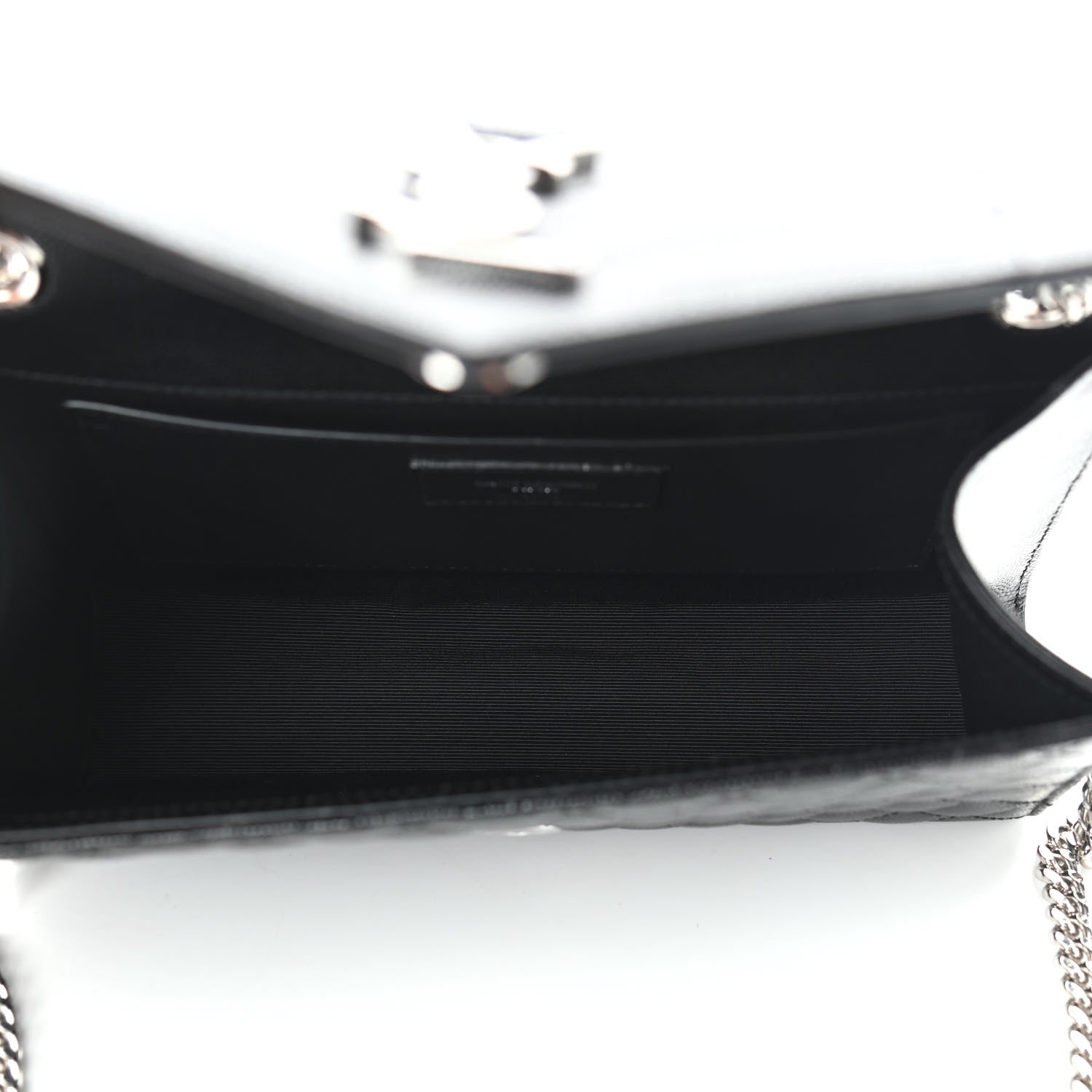 Saint Laurent Grain De Poudre Textured Mixed Matelasse Triquilt Medium Monogram Satchel Black 5 of 8