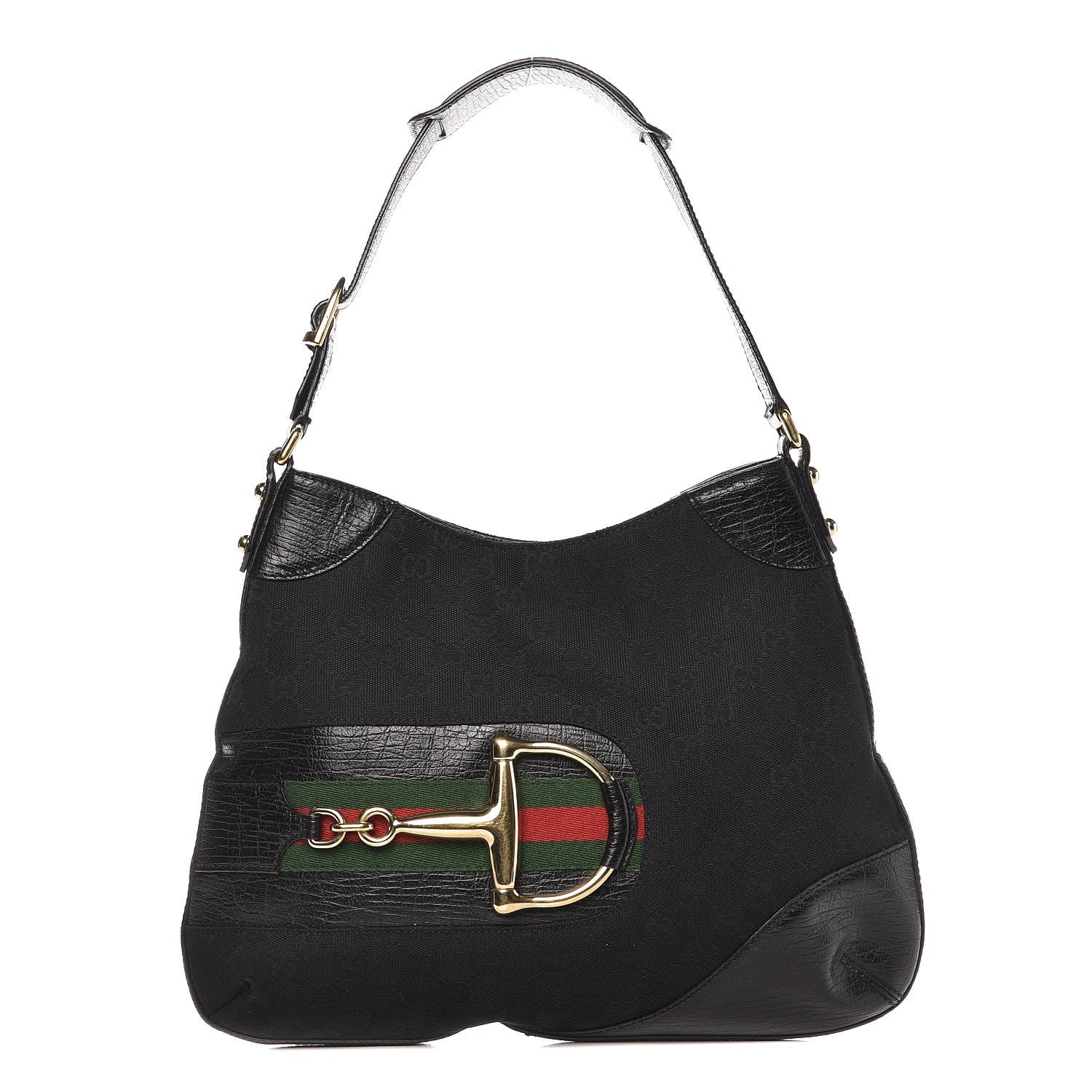 Gucci Monogram Web Hasler Hobo Black 1 of 13