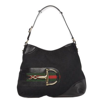 Gucci Monogram Web Hasler Hobo Black 1 of 13