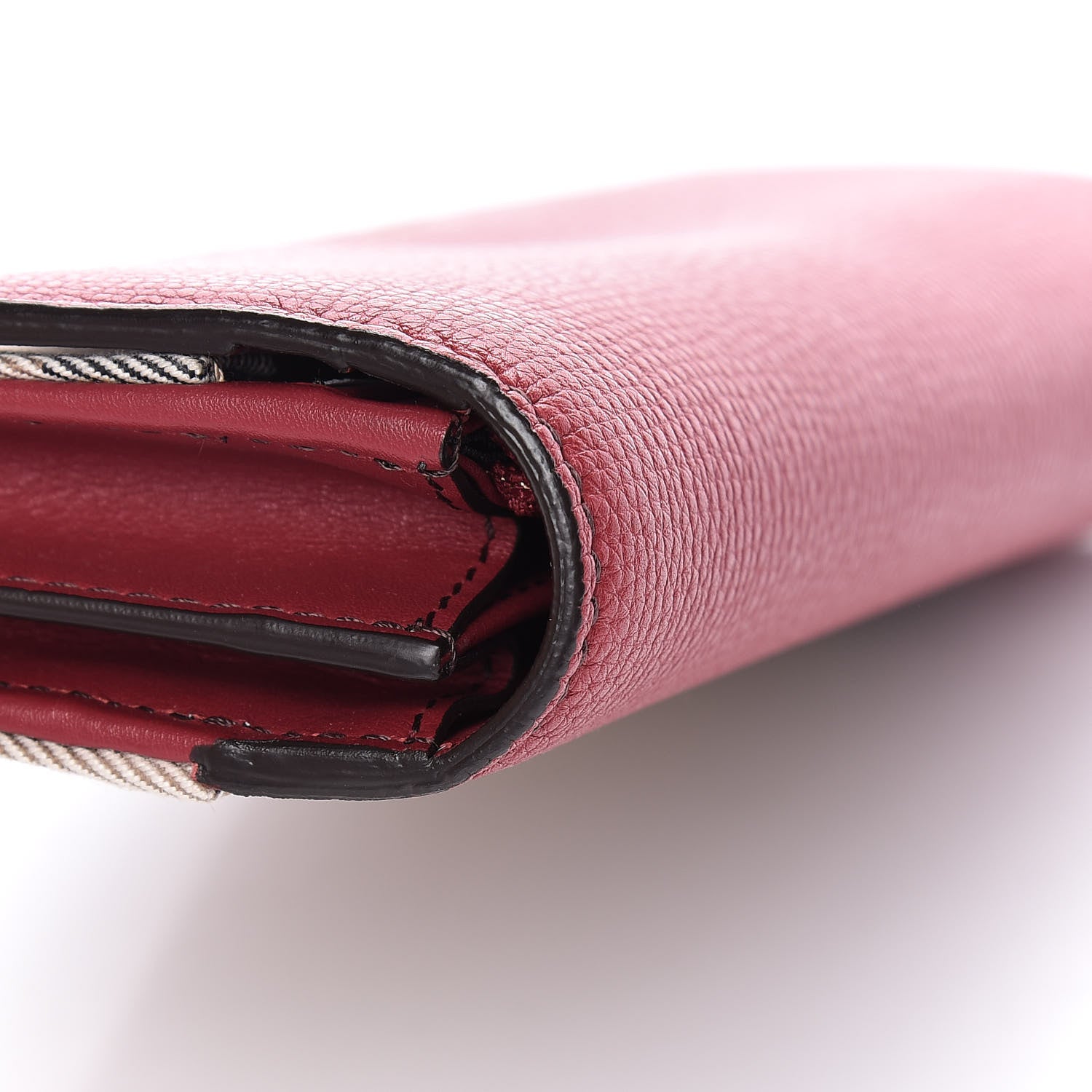 Burberry Calfskin House Check Porter Continental Wallet Red 10 of 12