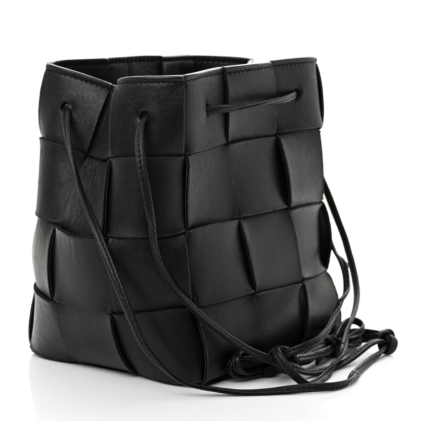 Nappa Maxi Intrecciato Cassette Bucket Bag Black