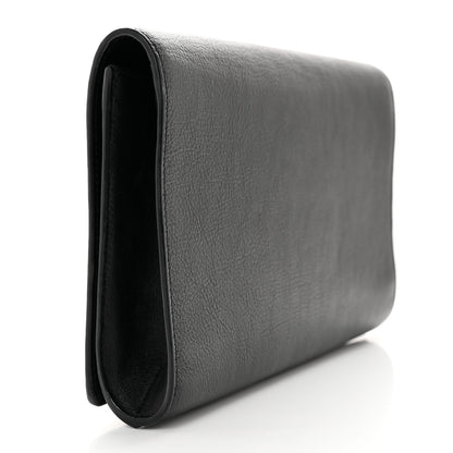 Saint Laurent Goatskin Monogram Large Belle De Jour Clutch Black 3 of 9