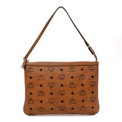MCM Visetos Liz Shopper Tote Pouch Cognac 1 of 11