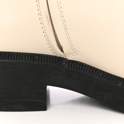 Chanel Calfskin Logo Boots 37 White Black 14 of 21