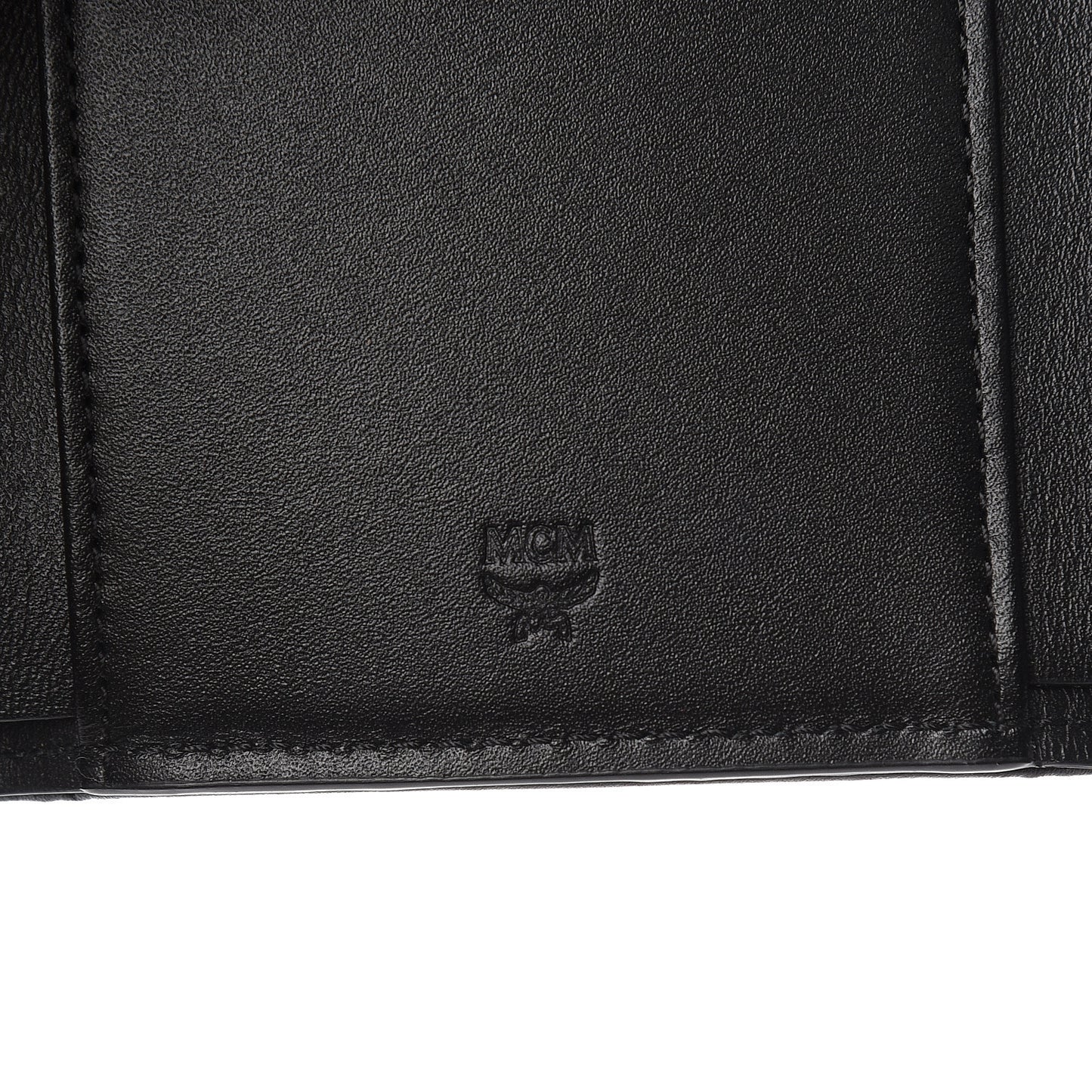Grained Calfskin Compact Wallet Black