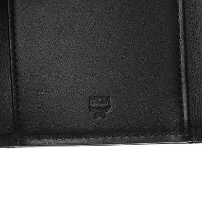 MCM Grained Calfskin Compact Wallet Black 6 of 7