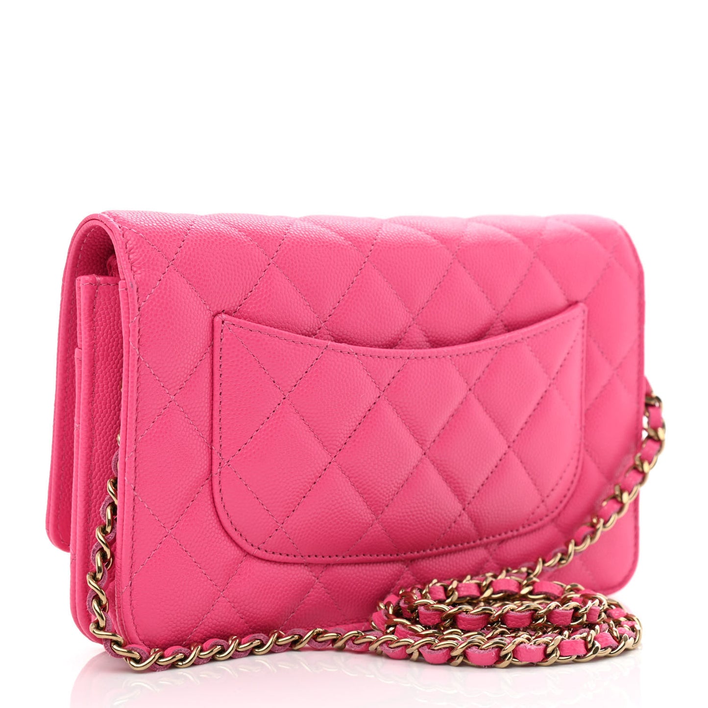 Caviar Quilted Wallet On Chain WOC Rose