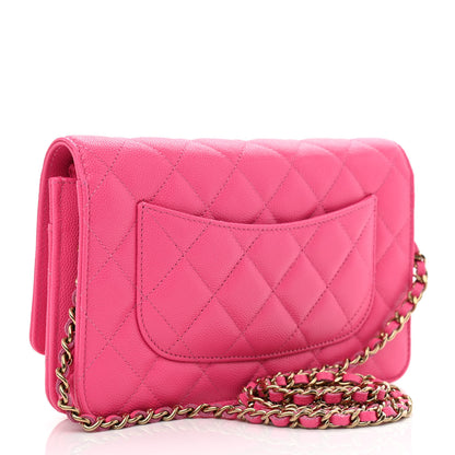 Chanel Caviar Quilted Wallet On Chain WOC Rose 3 of 12