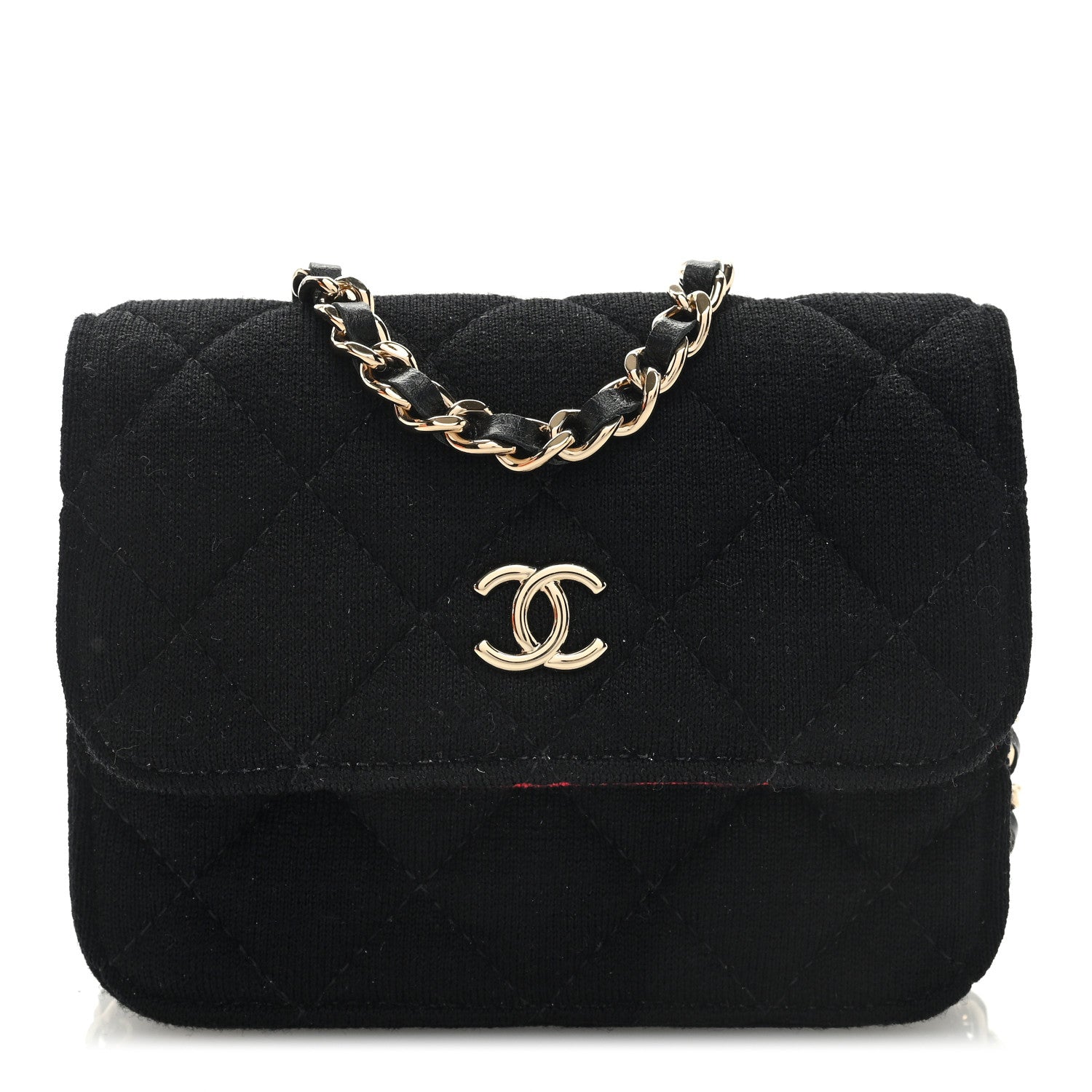 Chanel Jersey Quilted Micro Mini Flap Black 1 of 10