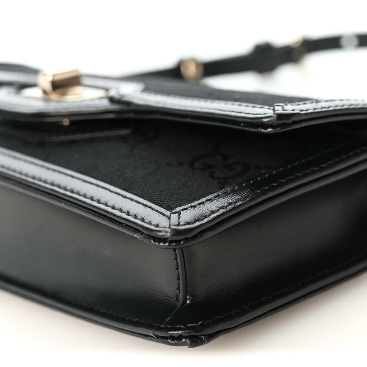 Gucci GG Monogram Textured Dollar Calfskin Small Luce Shoulder Bag Black 9 of 9