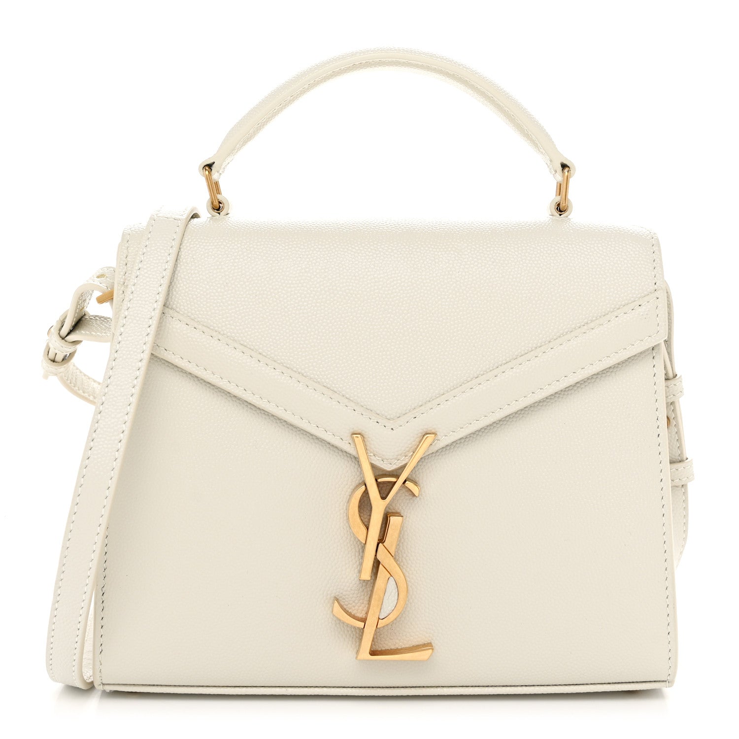 Saint Laurent Grain de Poudre Mini Classic Monogram Cassandra Top Handle Crema Soft 1 of 9
