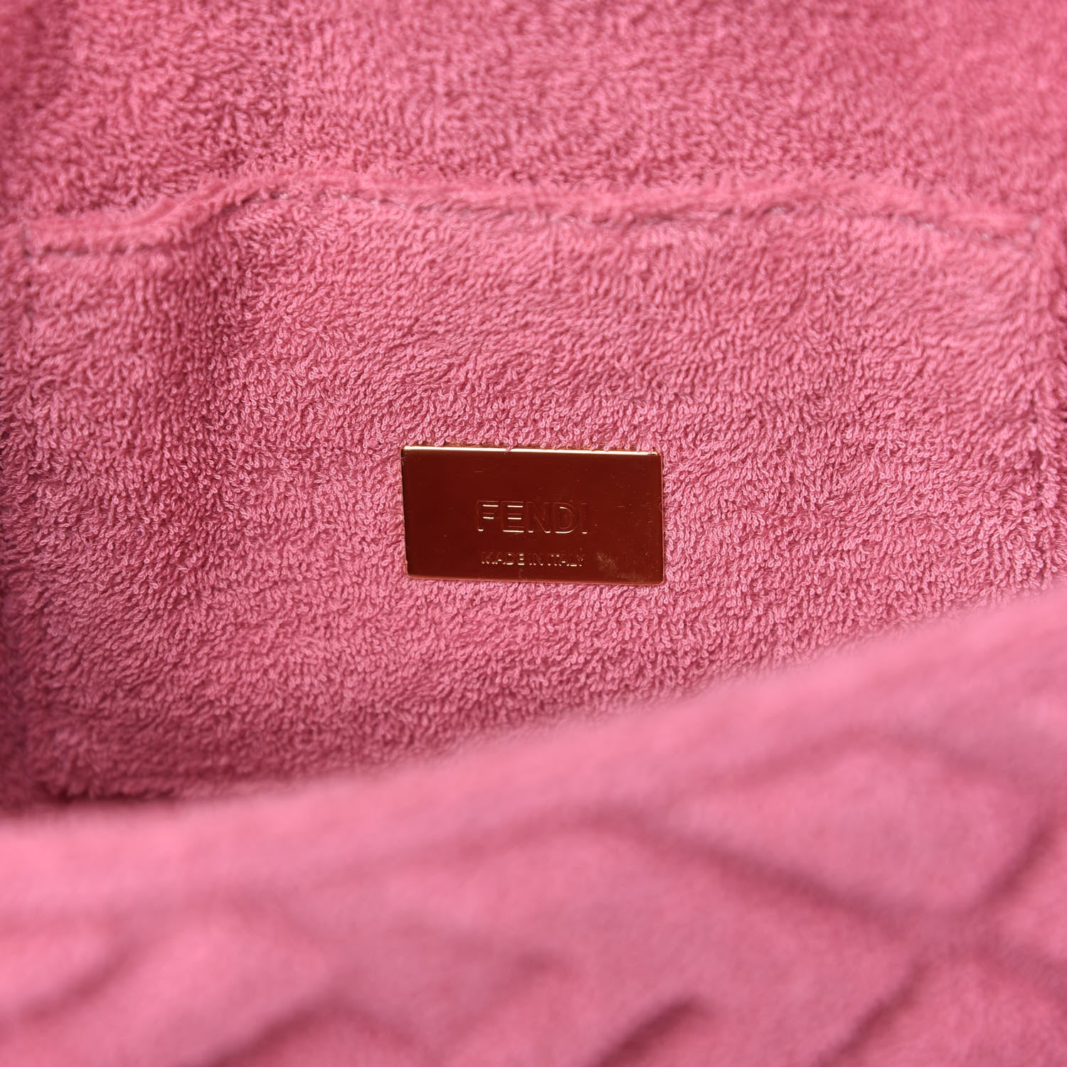Fendi Terry Cloth Vitello Century Matte FF 1974 Embossed Belt Baguette Lollypop 9 of 11
