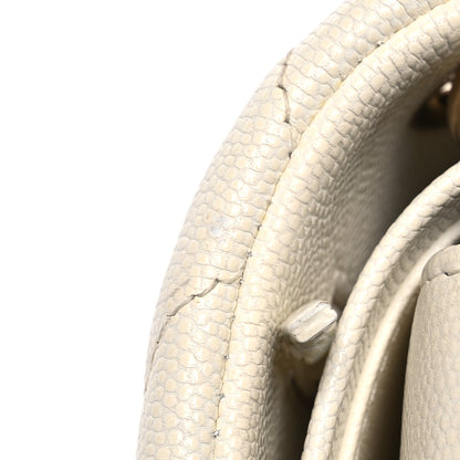 Chanel Caviar Quilted Jumbo Double Flap White 16 of 22