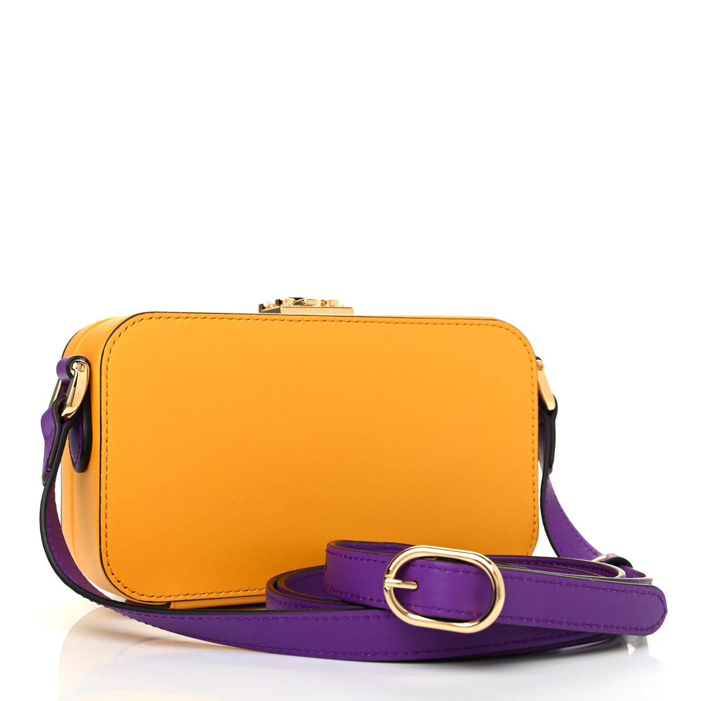 Vitello Eclipse Mini Interlocking G Shoulder Bag Yellow Tangerine