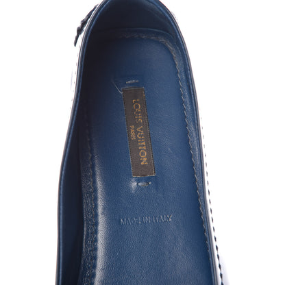 Louis Vuitton Patent Calfskin Oxford Ballerina Flats 37 Blue 10 of 13