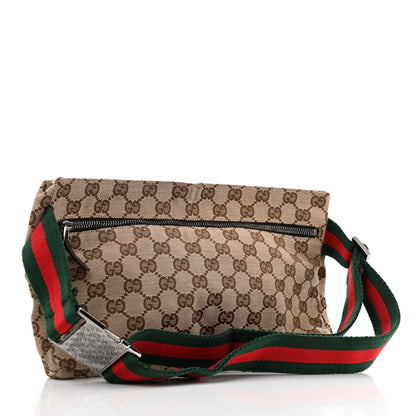 Gucci GG Monogram Web Double Pocket Belt Bag Dark Brown 3 of 10