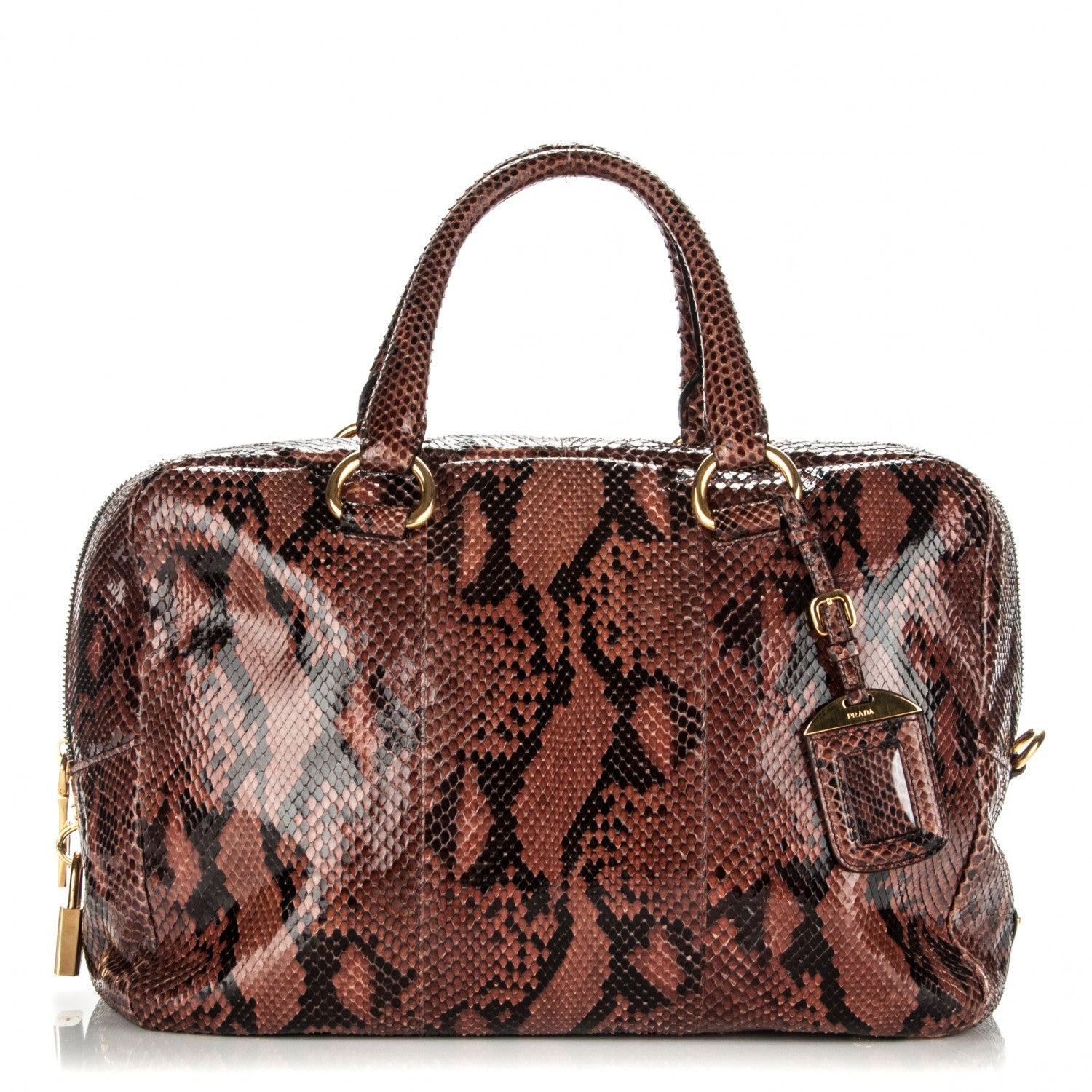 Prada Python Bauletto Tote Cotto 1 of 8
