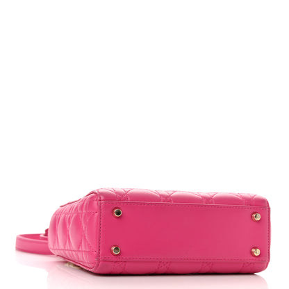 Christian Dior Lambskin Cannage Mini Lady Dior Fuchsia 4 of 12