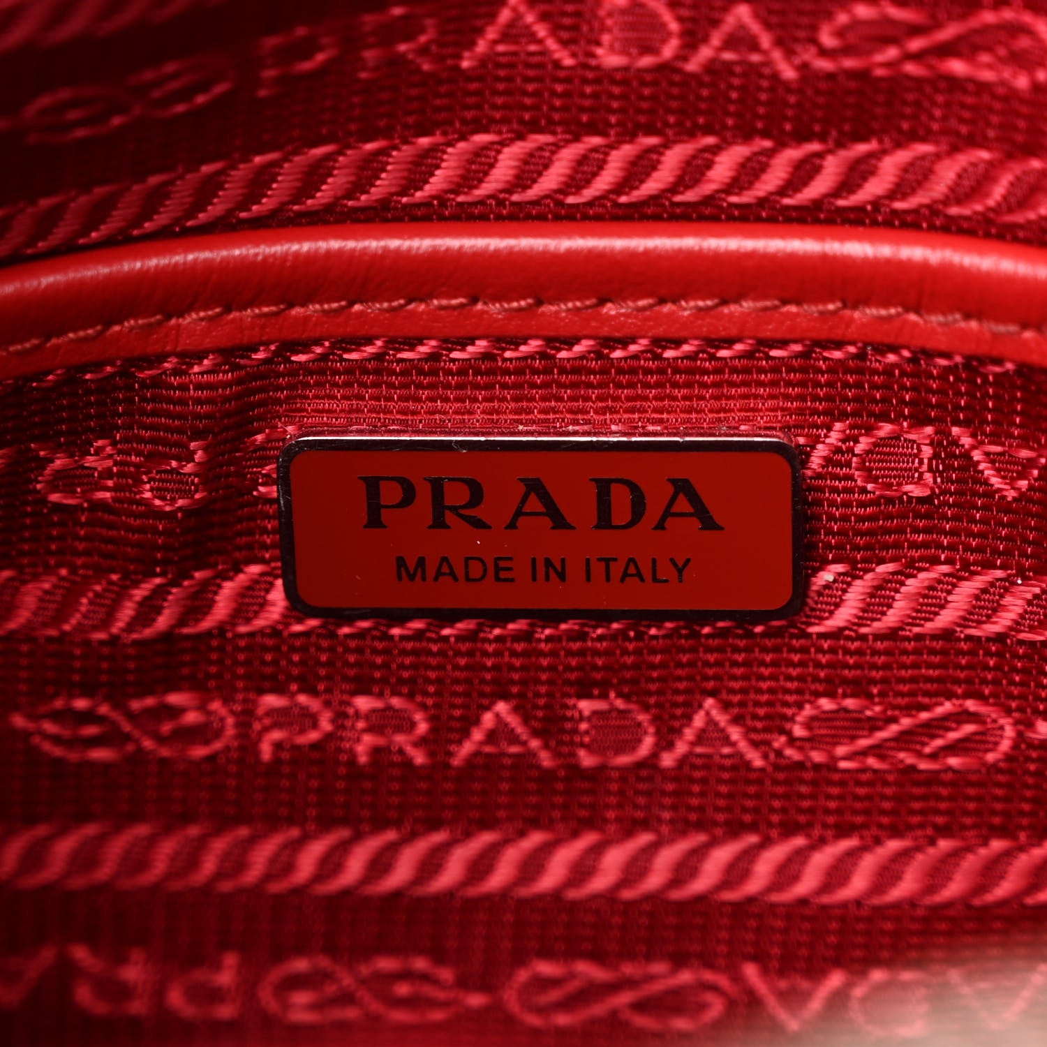 Prada Soft Calfskin Impunture Diagramme Day Backpack Fuoco 6 of 9
