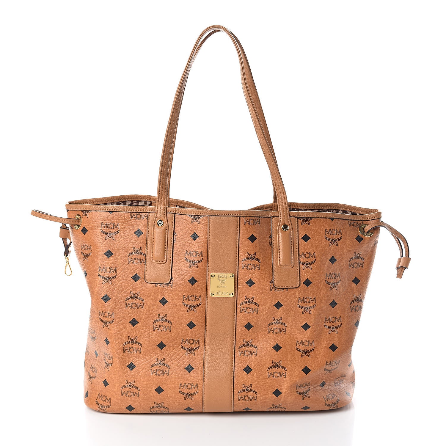 MCM Visetos Medium Liz Reversible Shopper Tote Cognac 5 of 18