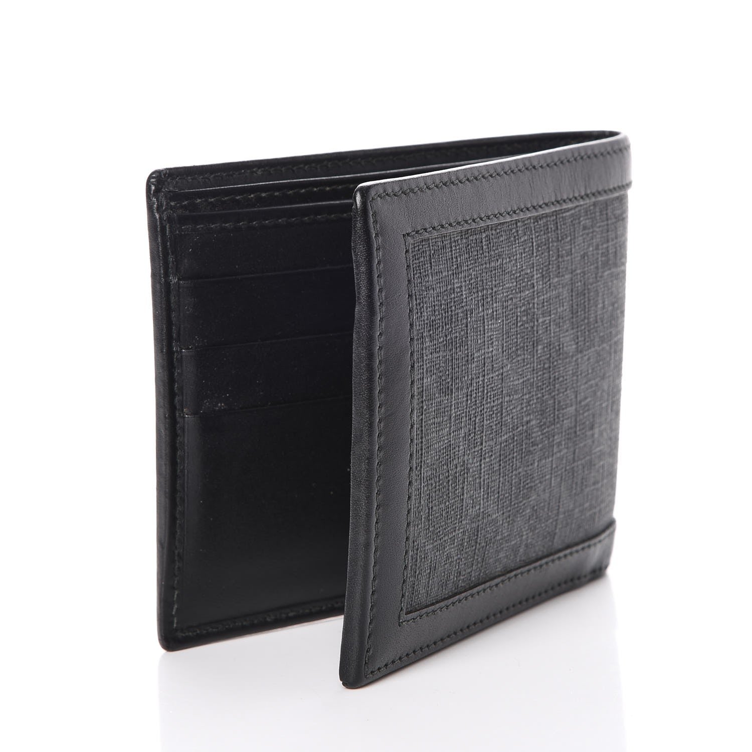 Gucci GG Supreme Monogram Bi-Fold Wallet Black Grey 3 of 11