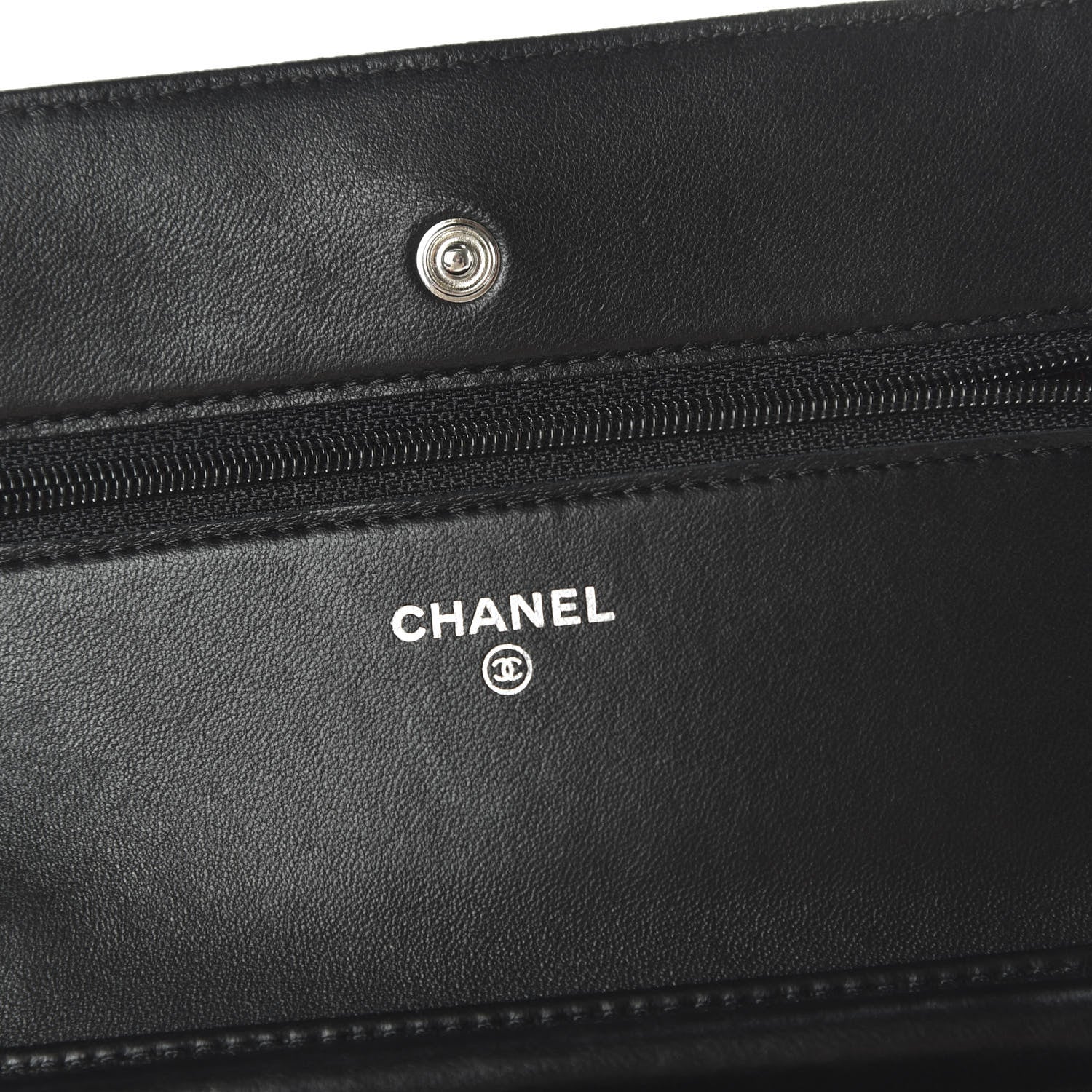 Chanel Lambskin Quilted Wallet On Chain WOC Black 8 of 12