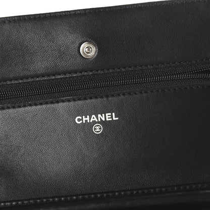 Chanel Lambskin Quilted Wallet On Chain WOC Black 8 of 12