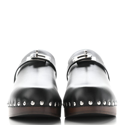 Hermes Calfskin Carlotta Mules 39 Black 2 of 8
